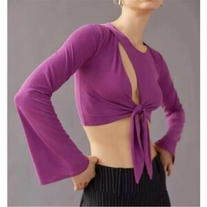 NWT Urban Outfitters Fuscia Elle Chest Keyhole Wrap Top Size XS